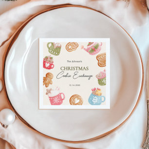Serviette En Papier Pastel Jouer Noël Cookie Exchange Party
