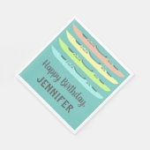 Serviette En Papier Pastel Kayaks sur la fête à thème du Kayak Turquoi (Coin)
