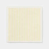 Serviette En Papier Pastel Lemon Yellow Stripes Blanches Pale Jaune (Devant)