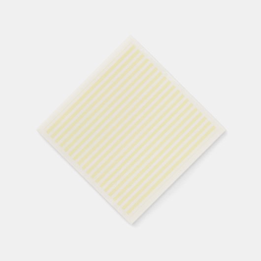 Serviette En Papier Pastel Lemon Yellow Stripes Blanches Pale Jaune (Coin)
