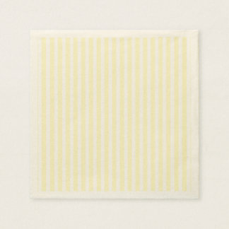 Serviette En Papier Pastel Lemon Yellow Stripes Blanches Pale Jaune
