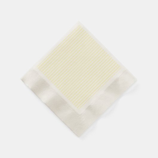 Serviette En Papier Pastel Lemon Yellow Stripes Blanches Pale Jaune (Coin)