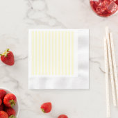 Serviette En Papier Pastel Lemon Yellow Stripes Blanches Pale Jaune (En situation)