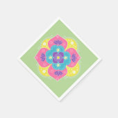 Serviette En Papier Pastel Lumineux Lotus Rangoli (Coin)