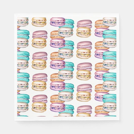 Serviette En Papier Pastel Macaron Cookie Thème Anniversaire (Devant)