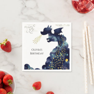 Serviette En Papier Pastel Magic Dragon Anniversaire