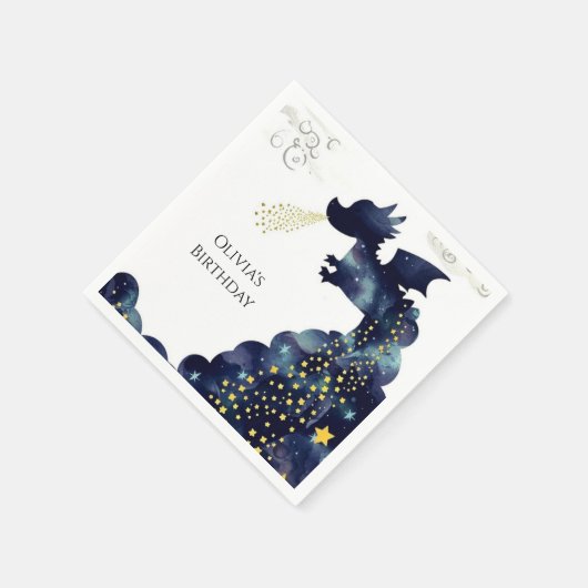 Serviette En Papier Pastel Magic Dragon Anniversaire (Coin)