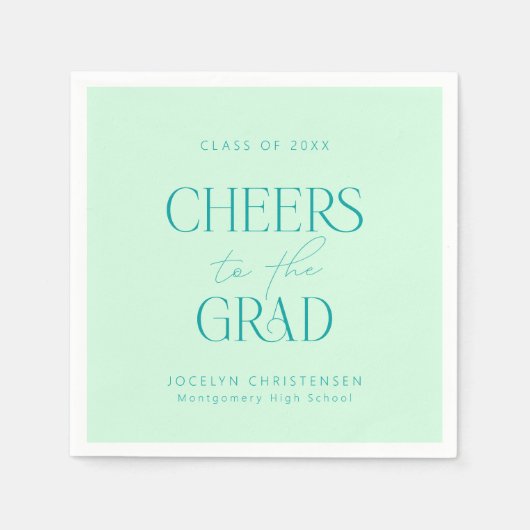 Serviette En Papier Pastel Mint Green Accueil personnalisé Grad Party (Devant)