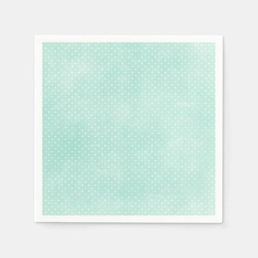 Serviette En Papier Pastel Minty Blue Turquoise Pois minuscules (Devant)