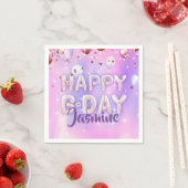 Serviette En Papier Pastel Modern Glam Balloons tendance Joyeux annive (En situation)