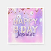 Serviette En Papier Pastel Modern Glam Balloons tendance Joyeux annive (Devant)