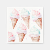 Serviette En Papier Pastel moderne Ice crème fête d'anniversaire (Devant)