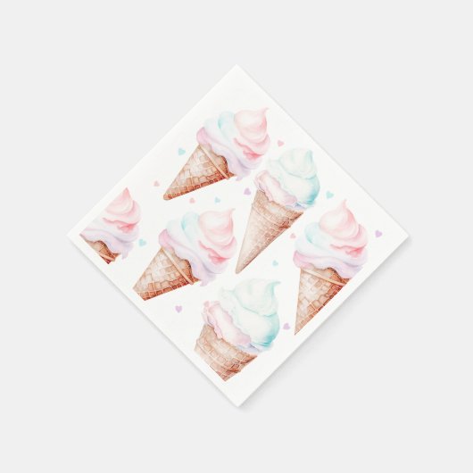 Serviette En Papier Pastel moderne Ice crème fête d'anniversaire (Coin)