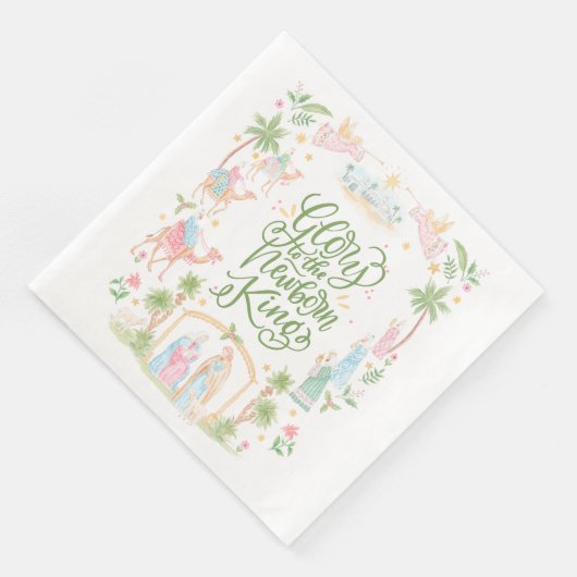 Serviette En Papier Pastel Nativity | Glory to the Newborn King (Coin)