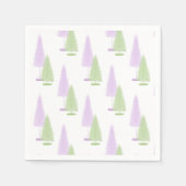Serviette En Papier Pastel Noël Arbres Napkin (Devant)