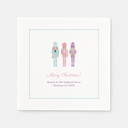 Serviette En Papier Pastel Nutcracker Ballet Fête de Noël (Devant)