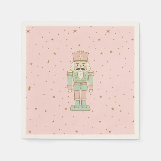 Serviette En Papier "Pastel Nutcracker – Whimsical Holiday (Devant)