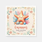Serviette En Papier Pastel Ocean Starfish Personalized Baby Shower (Devant)
