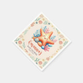 Serviette En Papier Pastel Ocean Starfish Personalized Baby Shower (Coin)