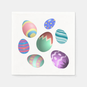 Serviette En Papier Pastel Oeuf de Pâques Coloré Oeufs de Pâques Décor