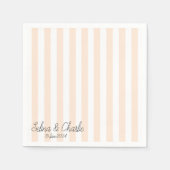 Serviette En Papier Pastel Orange Striped Mariage Cocktail Napkin (Devant)