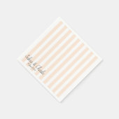 Serviette En Papier Pastel Orange Striped Mariage Cocktail Napkin (Coin)