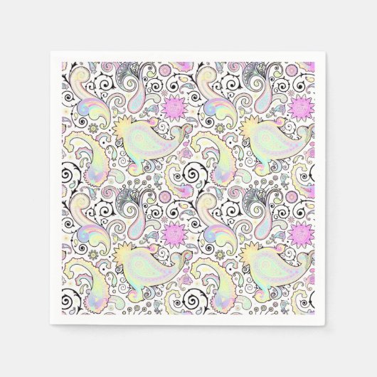 Serviette En Papier Pastel paisley (Devant)