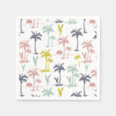 Serviette En Papier Pastel Palm Tree by the Beach Motif (Devant)