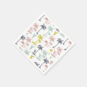 Serviette En Papier Pastel Palm Tree by the Beach Motif (Coin)