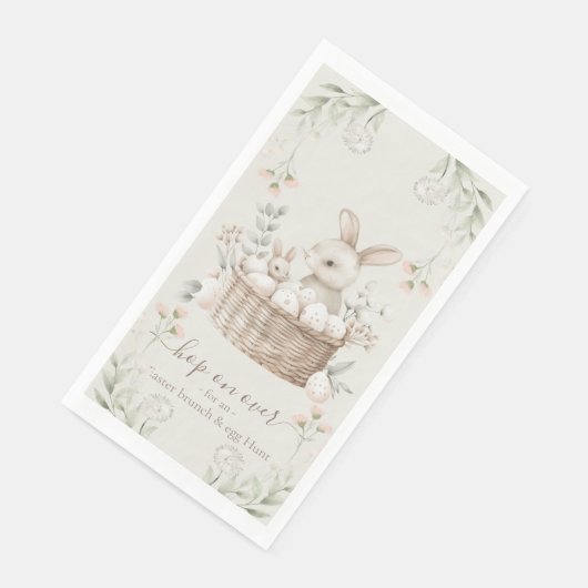 Serviette En Papier Pastel Pâques Brunch & Oeufs Chasse Bunny Panier O (Coin)