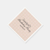 Serviette En Papier Pastel Peach et Gold Géométrique (Coin)