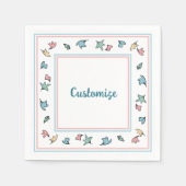 Serviette En Papier Pastel personnalisé Feuille Blanc (Devant)