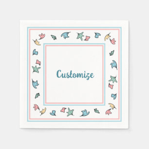 Serviette En Papier Pastel personnalisé Feuille Blanc