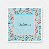 Serviette En Papier Pastel personnalisé Feuille bleu (Devant)