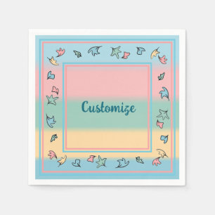 Serviette En Papier Pastel personnalisé Feuilles coloré
