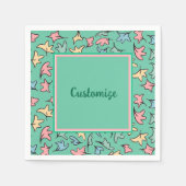 Serviette En Papier Pastel personnalisé Feuilles vert (Devant)