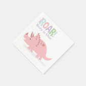 Serviette En Papier Pastel Pink Baby Dinosaures Roar Anniversaire (Coin)