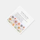 Serviette En Papier Pastel Pink Boho Fleur sauvage Fun Faits Mariage (Coin)