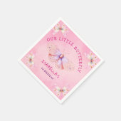 Serviette En Papier Pastel Pink Butterfly Theme Fille 1er anniversaire (Coin)