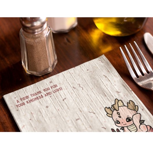 Serviette En Papier Pastel Pink Cute Cake Baby Dragon