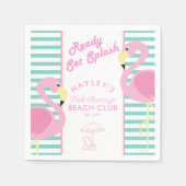 Serviette En Papier Pastel Pink Flamant rose Pool Party (Devant)
