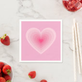 Serviette En Papier Pastel Pink Heart Design - Symbole d'amour moderne (En situation)