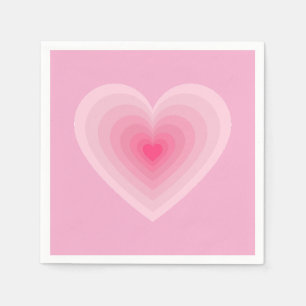 Serviette En Papier Pastel Pink Heart Design - Symbole d'amour moderne