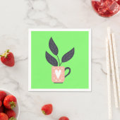 Serviette En Papier Pastel plante moderne simple (En situation)