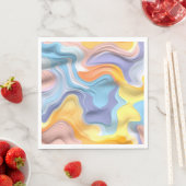 Serviette En Papier Pastel Plastic Fluid Abstrait (En situation)