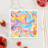 Serviette En Papier Pastel Plastic Fluid Abstrait (En situation)