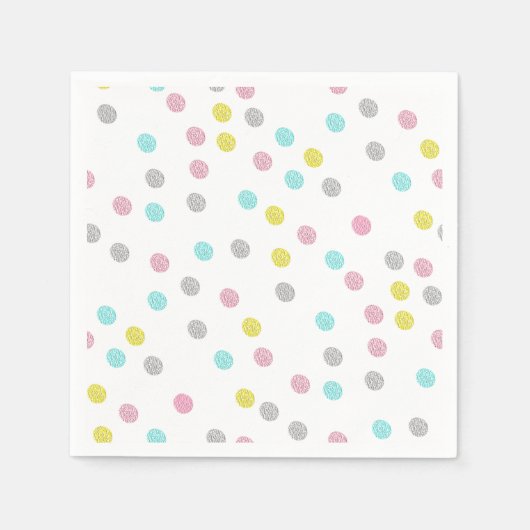 Serviette En Papier Pastel Pois (Devant)