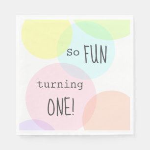 Serviette En Papier Pastel Pois Amusant Pour Être Un Premier Annivers