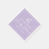 Serviette En Papier Pastel Purple Horse Baby shower sur mesure (Coin)