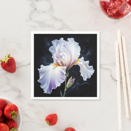 Serviette En Papier Pastel Purple Iris Blossom (En situation)